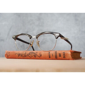 Shuron Ronsir Vintage 1960s Eyeglass Grey Briar 12k GF NOS Made